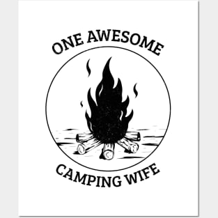 One Awesome Camping Wife - Funny Design Posters and Art